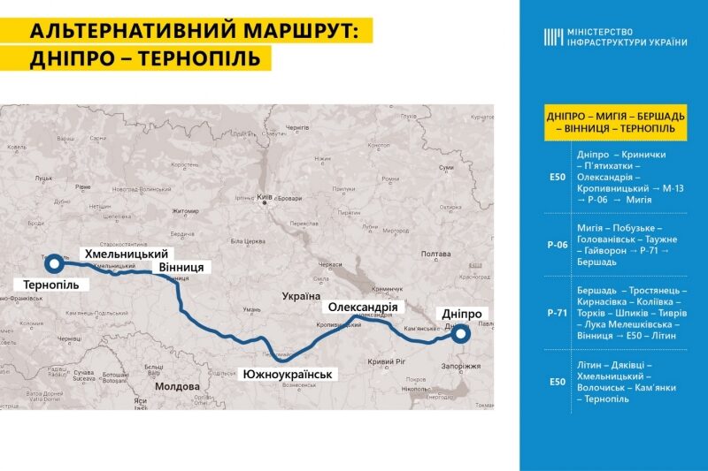 Мінінфраструктури рекомендує альтернативні маршрути на&nbsp;Західну Україну