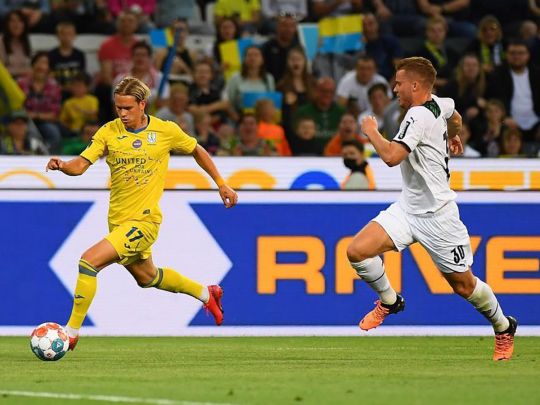 Дебютні голи Мудрика та&nbsp;Піхальонка принесли Україні перемогу над &laquo;Боруссією&raquo; в&nbsp;Німеччині: відеоогляд матчу