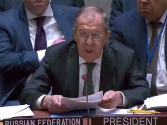 &laquo;Куди не&nbsp;глянь, скрізь презирство до&nbsp;росії&raquo;: що&nbsp;сказали Лаврову, який головує на&nbsp;засіданні Радбезу ООН