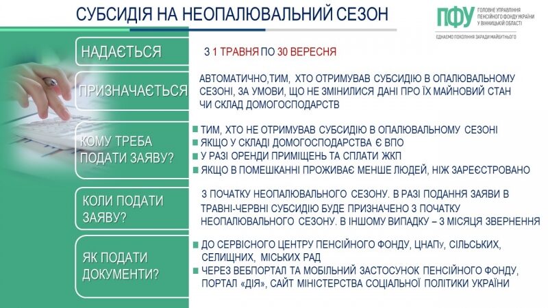 В&nbsp;ПФУ розповіли, коли потрібно подавати заяву, щоб субсидію нарахували на&nbsp;весь неопалювальний сезон